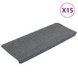 Vidaxl trapmatten zelfklevend 15 st 65x24,5x3,5 cm grijs