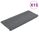 Vidaxl Treppenmatten Selbstadhäsiv 15 ST 65x24,5x3,5 cm Grau