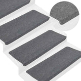 Vidaxl Treppenmatten Selbstadhäsiv 15 ST 65x24,5x3,5 cm Grau