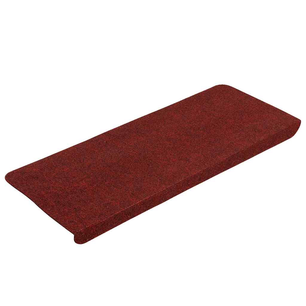 Vidaxl Treppenmatten Selbstadhäsiv 15 ST 65x24,5x3,5 cm Rot