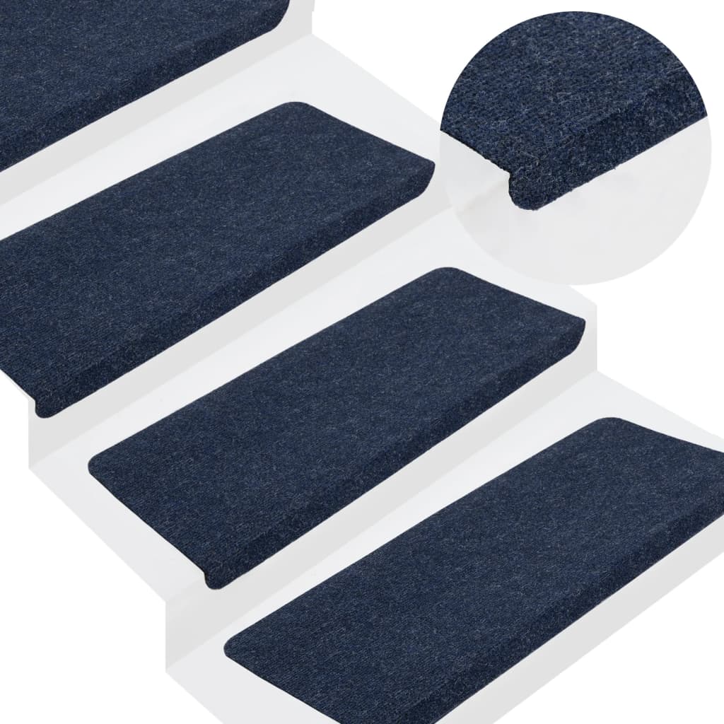 Vidaxl Stair Mats auto-adhésif 15 ST 65X24.5x3,5 cm bleu