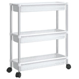 Vidaxl Storage chariot à 3 couches en aluminium argent et blanc