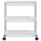 Vidaxl Storage Trolley 3 Schicht Aluminium Silber und Weiß