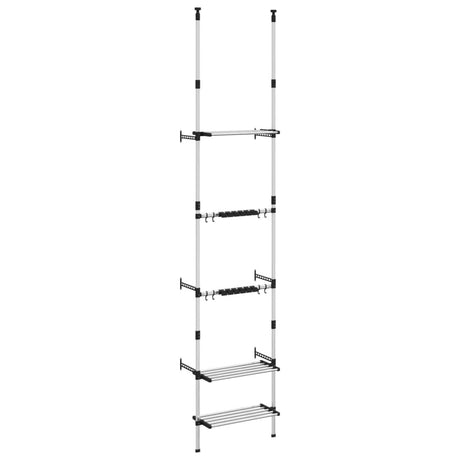 Vidaxl Garden Rack mit 3 Regalen Teleskope Aluminium Silber gefärbt