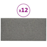 Pannelli a parete Vidaxl 12 pezzi 0,54 m² 30x15 cm in tessuto grigio chiaro