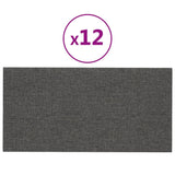 Vidaxl Wall panels 12 pcs 0.54 m² 30x15 cm fabric dark gray