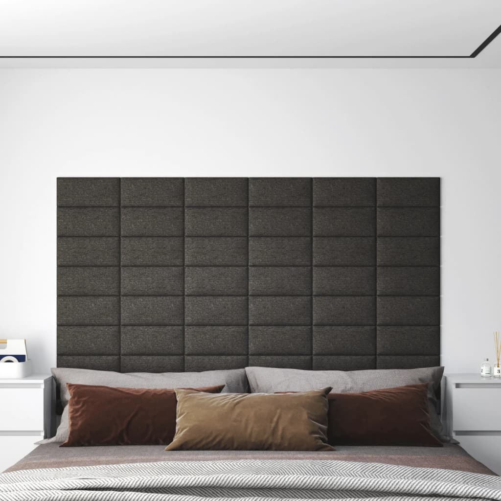 Vidaxl Wall panels 12 pcs 0.54 m² 30x15 cm fabric dark gray