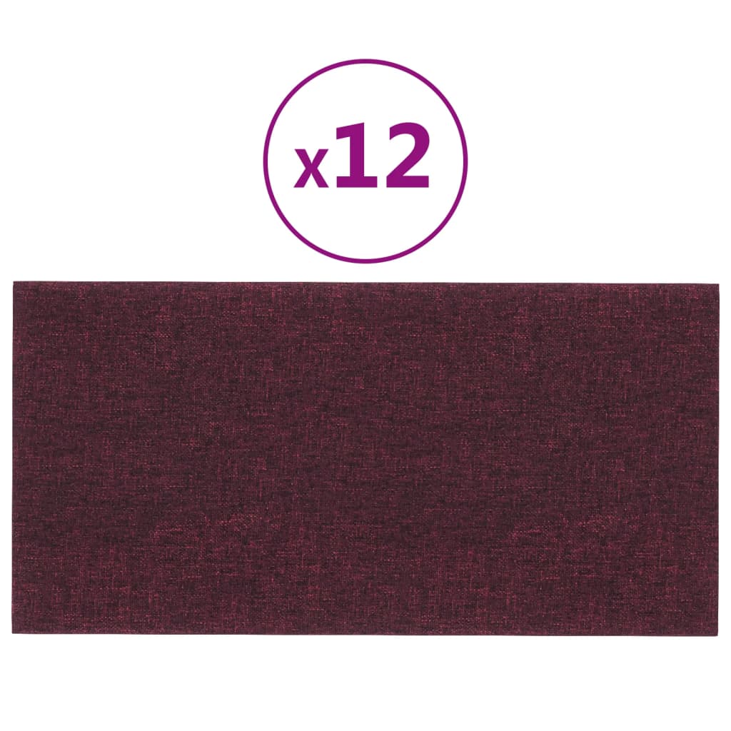 Pannelli a parete Vidaxl 12 pezzi 0,54 m² 30x15 cm Purple