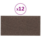 Vidaxl veggpaneler 12 stk 0,54 m² 30x15 cm stoff taupe