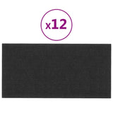 Panneaux muraux vidaxl 12 pcs 0,54 m² 30x15 cm tissu noir