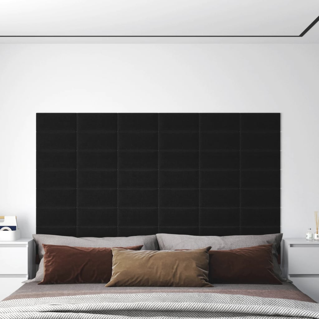 Vidaxl Wall panels 12 pcs 0.54 m² 30x15 cm fabric black