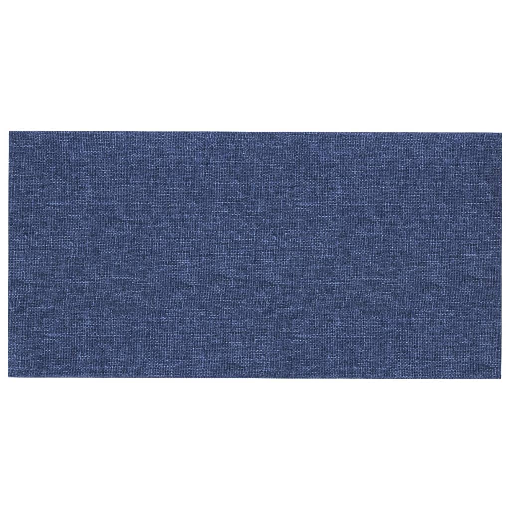 VIDAXL -Wandplatten 12 Stk 0,54 m² 30 x 15 cm Stoff blau