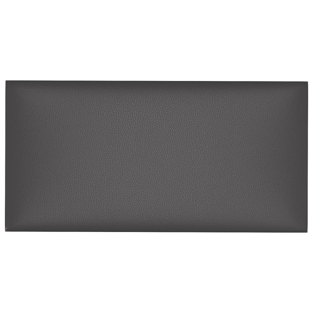 Pannelli a parete Vidaxl 12 pezzi 0,54 m² 30x15 cm in pelle artificiale grigio