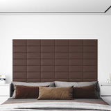 Vidaxl -Wandpaneele 12 Stcs 0,54 m² 30 x 15 cm künstliches Lederbraun