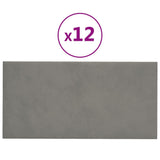 Pannelli a parete Vidaxl 12 pezzi 0,54 m² 30x15 cm Grigio chiaro di velluto