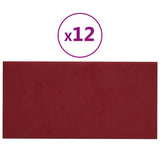 Vidaxl Wall panels 12 pcs 0.54 m² 30x15 cm velvet wine red