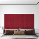 Vidaxl Wall panels 12 pcs 0.54 m² 30x15 cm velvet wine red