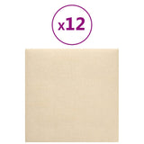 VIDAXL -Wandplatten 12 ST 1,08 m² 30 x 30 cm Stoffcreme -gelöscht