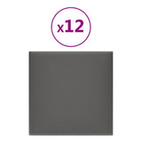 Vidaxl -Wandplatten 12 ST 1,08 m² 30 x 30 cm künstliches Ledergrau grau