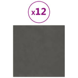 Vidaxl Wall panels 12 st 1.08 m² 30x30 cm velvet dark gray