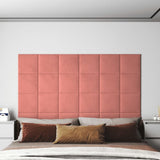 Paneles de pared Vidaxl 12 st 1.08 m² 30x30 cm de terciopelo rosa