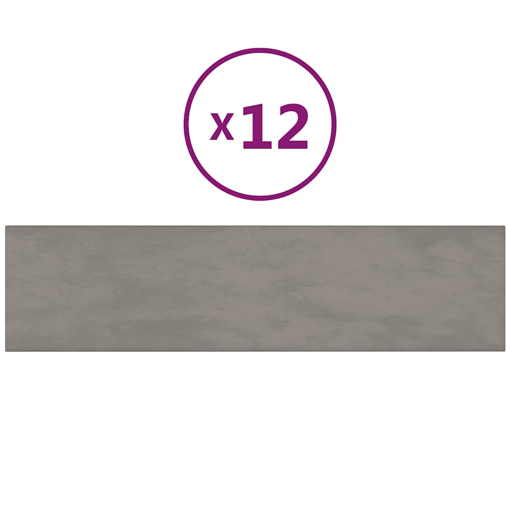 Vidaxl -Wandplatten 12 ST 1,08 m² 60x15 cm Samt hellgrau