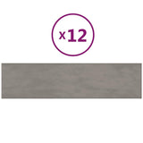 Vidaxl -Wandplatten 12 ST 1,08 m² 60x15 cm Samt hellgrau