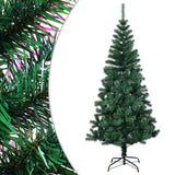 Vidaxl Kunstkerstboom mit schillernden Enden 210 cm PVC Grün