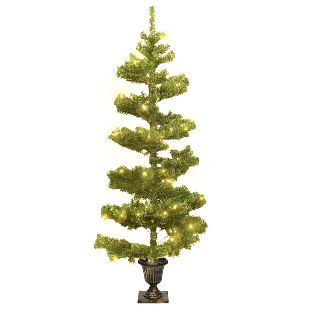 Vidaxl Kunstkerstboom mit Beleuchtung und POT 120 cm PVC Green