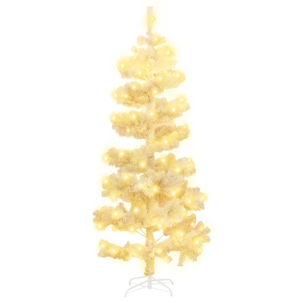 Vidaxl Kunstkerstboom mit Beleuchtung und Standard 150 cm PVC Weiß