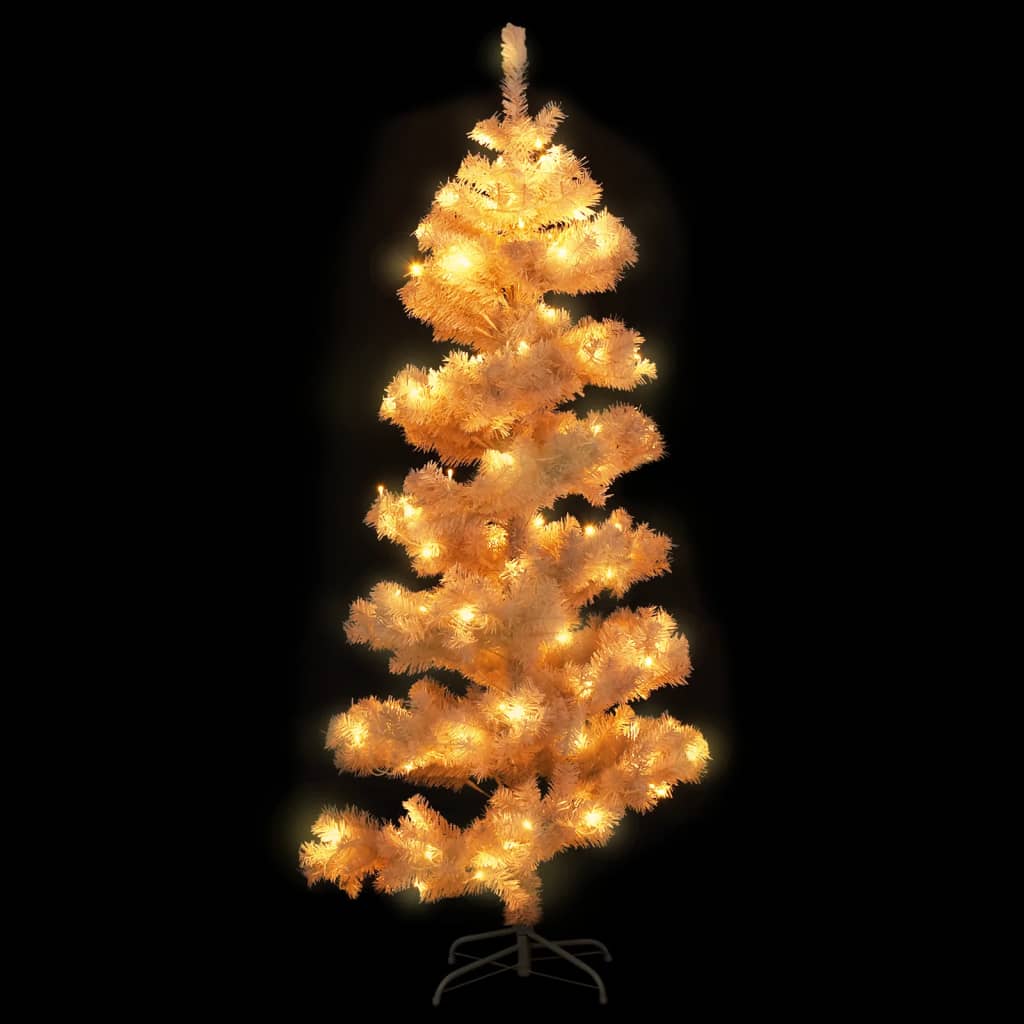 Vidaxl Kunstkerstboom mit Beleuchtung und Standard 150 cm PVC Weiß