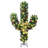 Vidaxl Weihnachten Kaktus mit Standard- und LEDs 150 cm PVC Grün