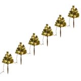 Vidaxl Tuinpadkerst Trees 6 ST mit warmen weißen LEDs 45 cm PVC