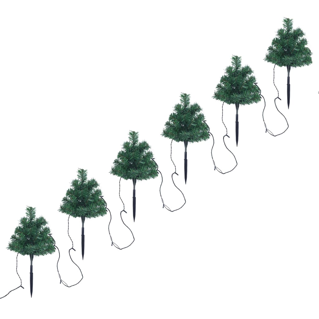 Vidaxl Tuinpadkerst Trees 6 ST mit warmen weißen LEDs 45 cm PVC