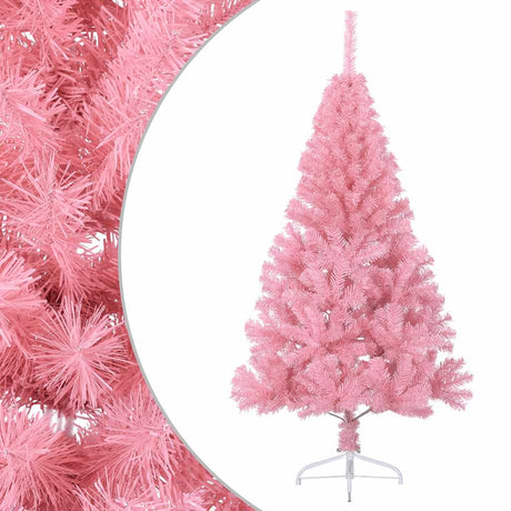 Vidaxl Kunstkerstboom mit Standard halb nach 120 cm PVC Pink