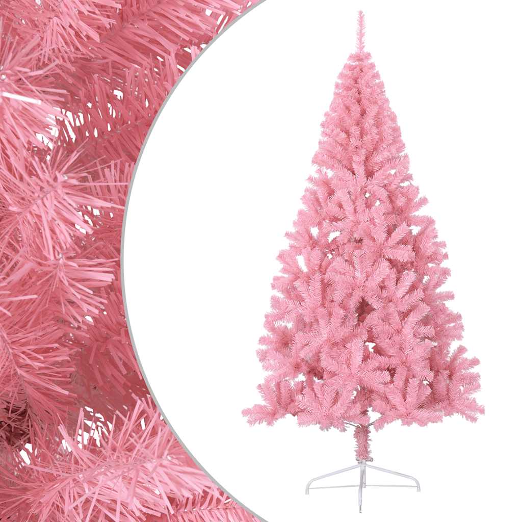 Vidaxl Kunstkerstboom mit Standardhälften 210 cm PVC Pink