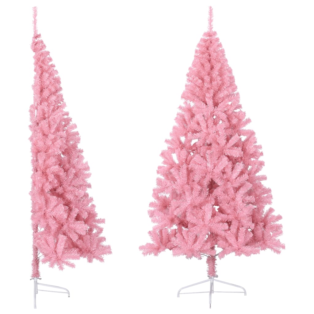 Vidaxl Kunstkerstboom med standard halv 240 cm PVC rosa