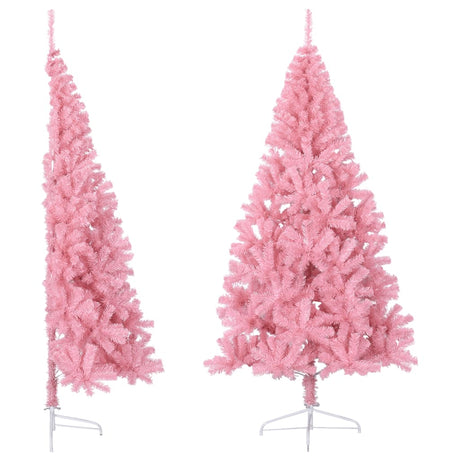 Vidaxl KunstKerstboom mit Standardhälfte 240 cm PVC Pink