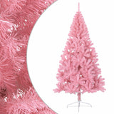 Vidaxl Kunstkerstboom med standard halv 240 cm PVC rosa