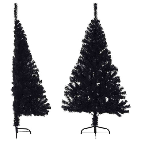 Vidaxl Kunstkerstboom mit Standardhälfte 150 cm PVC Schwarz