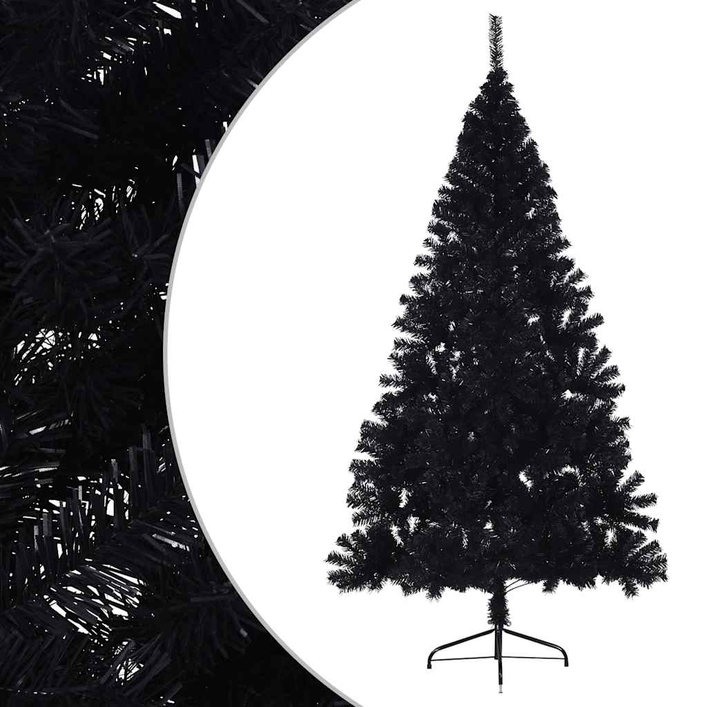 Vidaxl Kunstkerstboom mit Standardhälfte 180 cm PVC Schwarz