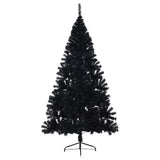 Vidaxl Kunstkerstboom mit Standardhälfte 180 cm PVC Schwarz