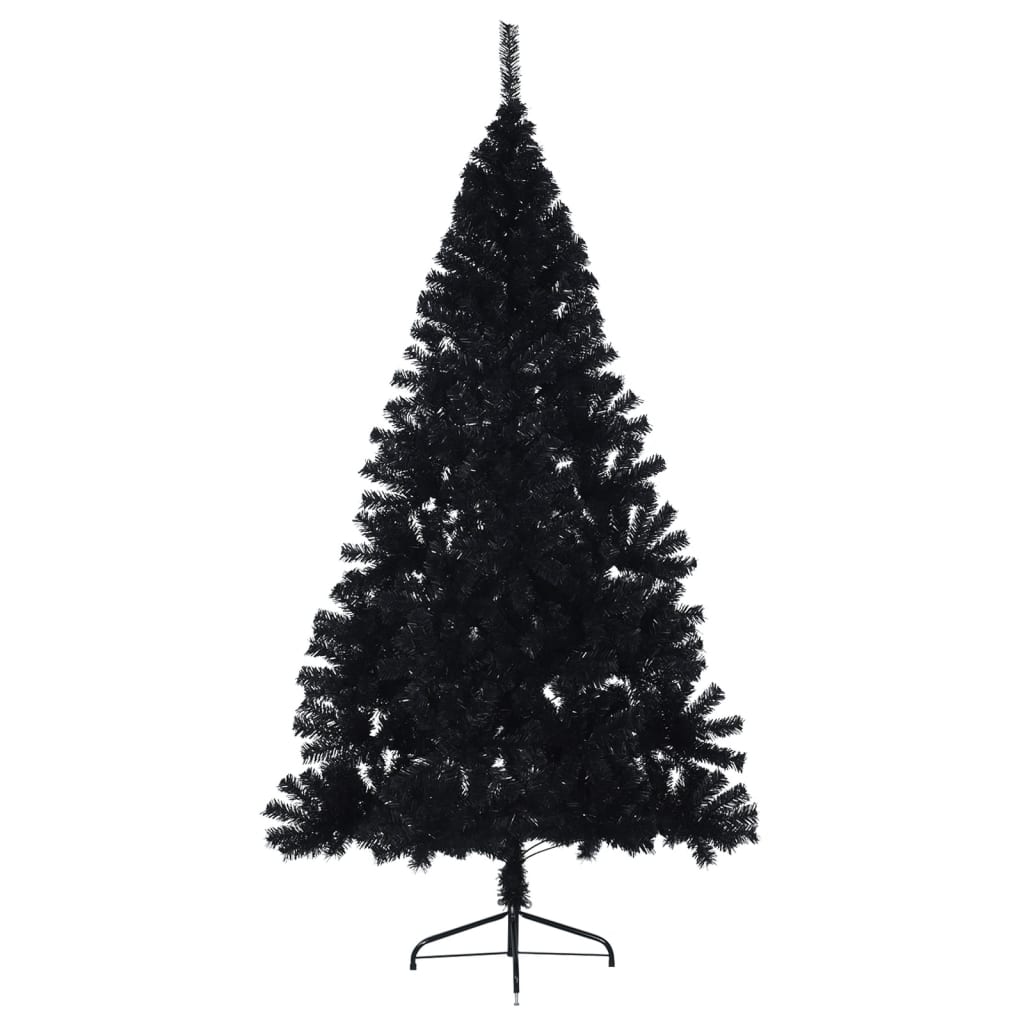 Vidaxl Kunstkerstboom mit Standardhälfte 240 cm PVC Schwarz