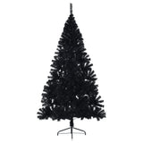 Vidaxl Kunstkerstboom mit Standardhälfte 240 cm PVC Schwarz