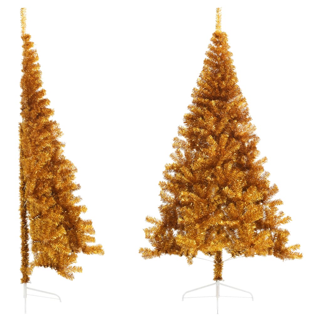 Vidaxl Kunstkerstboom hälften med standard 240 cm Cap Gold Colored