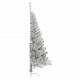 Vidaxl Kunstkerstboom Hälfte mit Standard mit einer Standard -Silberkappe von 180 cm