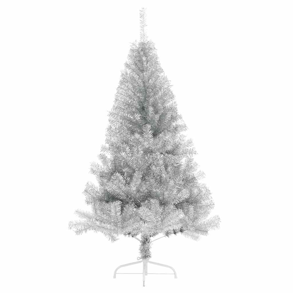 Vidaxl Kunstkerstboom Hälfte mit Standard mit einer Standard -Silberkappe von 180 cm