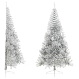 Vidaxl Kunstkerstboom Half with standard 210 cm PET silver colored