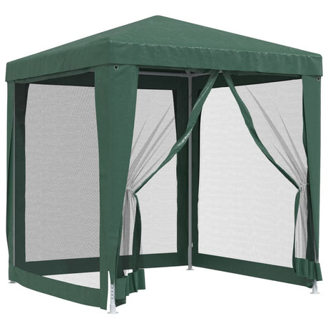 Vidaxl -Party -Zelt mit 4 -Mesh -Seitenwänden 2x2 M HDPE Green