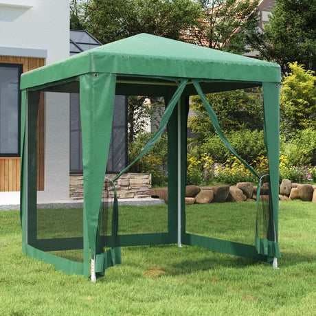 Vidaxl -Party -Zelt mit 4 -Mesh -Seitenwänden 2x2 M HDPE Green